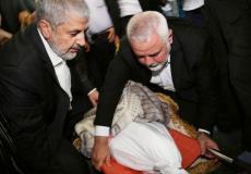 هنية ومشعل شاركا في تشييع غوشة