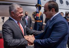 استقبال السيسي ملك الأردن في مطار القاهرة