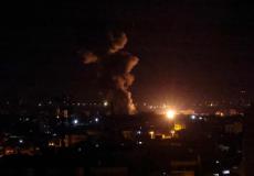 من القصف الإسرائيلي على غزة فجر اليوم