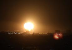 من القصف الإسرائيلي على غزة فجر اليوم