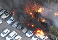 من مكان الحريق في حولون