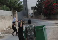 المواجهات بين الشبان وقوات الاحتلال في قرية كفر قدوم شرق قلقيلية