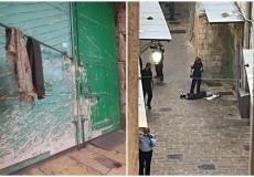 من مكان استشهاد امرأة في القدس