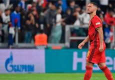 هازارد خلال مباراة فريقه ضد فرنسا