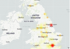 خارطة تفيد مناطق انقطاع خدمة الهاتف المحمول في  بريطانيا