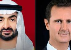 الرئيس السوري بشار الأسد وولي عهد أبو ظبي محمد بن زايد