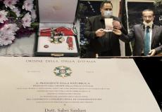 إيطاليا تكرم صيدم بمنحه وسام نجمة إيطاليا