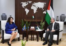 اشتية التقى وزيرة خارجية السويد