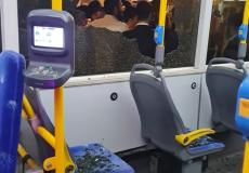 صورة من رشق الحافلة في القدس