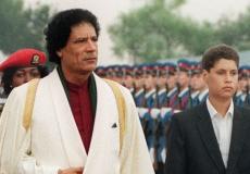 الرئيس الليبي الأسبق العقيد معمر القذافي  ونجله