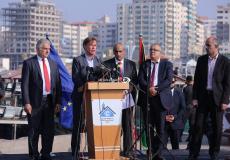 مؤتمر صحفي لوزراء الحكومة وممثل الاتحاد الاوروبي في غزة