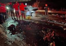 مصرع 4 أشخاص وإصابة إثنين بحادث سير جنوب نابلس