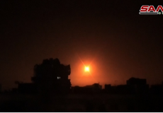 صورة أرشيفية للقصف الاسرائيلي لأحدى المواقع السورية في دمشق "سانا"