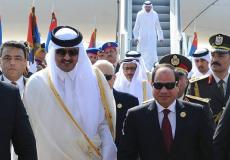 أمير قطر والرئيس السيسي في لقاء سابق