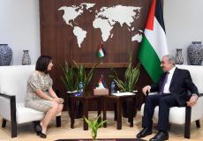 خلال استقبال محمد اشتية عضو البرلمان الأوروبي إيفين إنسير