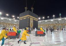 أمطار غزيرة على الحرم المكي