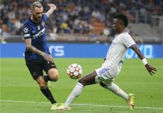 من مباراة ريال مدريد وانتر ميلان