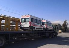 سيارات إسعاف تصل غزة من الأردن