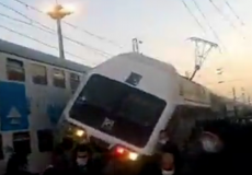 خروج قطار عن مساره في مترو طهران