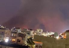 أجواء ملبدة بالدخان نتيجة الحرائق في ام الفحم