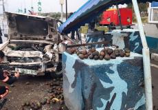 من مكان حادث السير