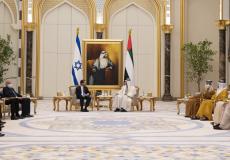 اجتماع محمد بن زايد بالرئيس الإسرائيلي في أبو ظبي
