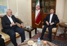 خلال لقاء هنية بوزير الخارجية الإيراني