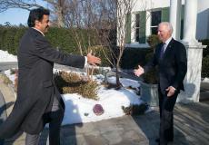 الرئيس الأمريكي جو بايدن وامير قطر تميم بن حمد