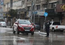 شرطة المرور في غزة خلال المنخفض الجوي الأخير