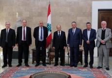 لقاء الرئيس اللبناني وفدًا من حركة فتح