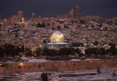 ثلوج تغطي مدينة القدس في شهر شباط