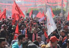 عشرات الآلاف يشاركون في مسيرة ومهرجان انطلاقة «الديمقراطية» بغزة