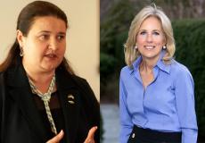 السيدة الاولى جيل بايدن والسفيرة الأوكرانية أوكسانا ماركاروفا