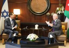 تفاصيل لقاء ملك الاردن بالرئيس الاسرائيلي في عمان