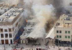 حريق سوق المباركية في الكويت اليوم