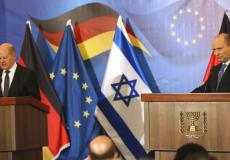 بينيت وشولتس خلال المؤتمر الصحفي اليوم