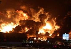 من الحرائق في أرامكو بفعل القصف الحوثي