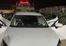 صورة لمركبة الشهداء الثلاثة في جنين