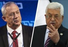الرئيس الفلسطيني محمود عباس وبيني غانتس