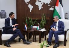 لقاء اشتية مع وزير الخارجية الهولندي