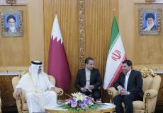 خلال لقاء أمير قطر بالرئيس الإيراني