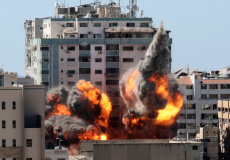 قصف برج الجلاء خلال العدوان الإسرائيلي على غزة عام 2021.PNG