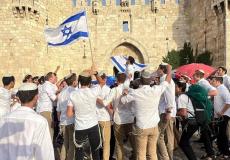 مسيرة للمستوطنين في باب العامود بالقدس