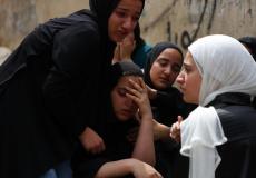 وداع عائلة الفتى أمجد الفايد لجثمانه عند التشييع