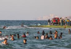 السباحة في بحر قطاع غزة - أرشيفية
