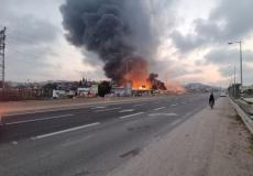 حريق في مصنع في وادي عارة