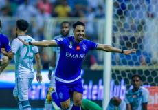 فرحة سالم الدوسري بهدف الهلال