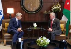 رئيس الوزراء الاسرائيلي يائير لابيد في لقاء مع الملك عبدالله الثاني