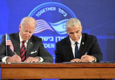 بايدن وقع مع لابيد إعلان القدس