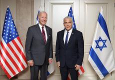 رئيس الوزراء الإسرائيلي يائير لابيد والرئيس الأمريكي جو بايدن
